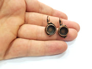Earring Blank Base Settings Copper Resin Blank Cabochon Base inlay Blank Mountings Antique Copper Plated Brass (10mm blank) 1 Set  G14631