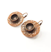Earring Blank Base Settings Copper Resin Blank Cabochon Base inlay Blank Mountings Antique Copper Plated Brass (10mm blank) 1 Set  G14632