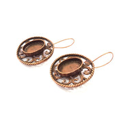 Earring Blank Base Settings Copper Resin Blank Cabochon Base inlay Blank Mountings Antique Copper Plated Brass (18x13mm blank) 1 Set  G14634