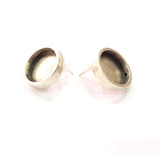 5 Pairs Earring Blank Base Settings Silver Resin Blank Cabochon Base inlay Blank Mountings Antique Silver Plated Metal (16mm blank) G15617