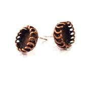 Earring Blank Base Settings Copper Resin Blank Cabochon Base inlay Blank Mountings Antique Copper Plated Brass (10mm blank) 1 Set  G14661