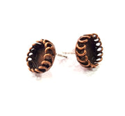 Earring Blank Base Settings Copper Resin Blank Cabochon Base inlay Blank Mountings Antique Copper Plated Brass (10mm blank) 1 Set  G14661