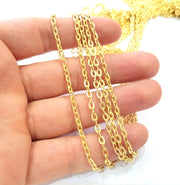 Gold Plated Cable Chain 1 Meter - 3.3 Feet  (4.5x3 mm)   G14665