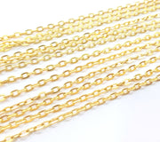 Gold Plated Cable Chain 1 Meter - 3.3 Feet  (4.5x3 mm)   G14665