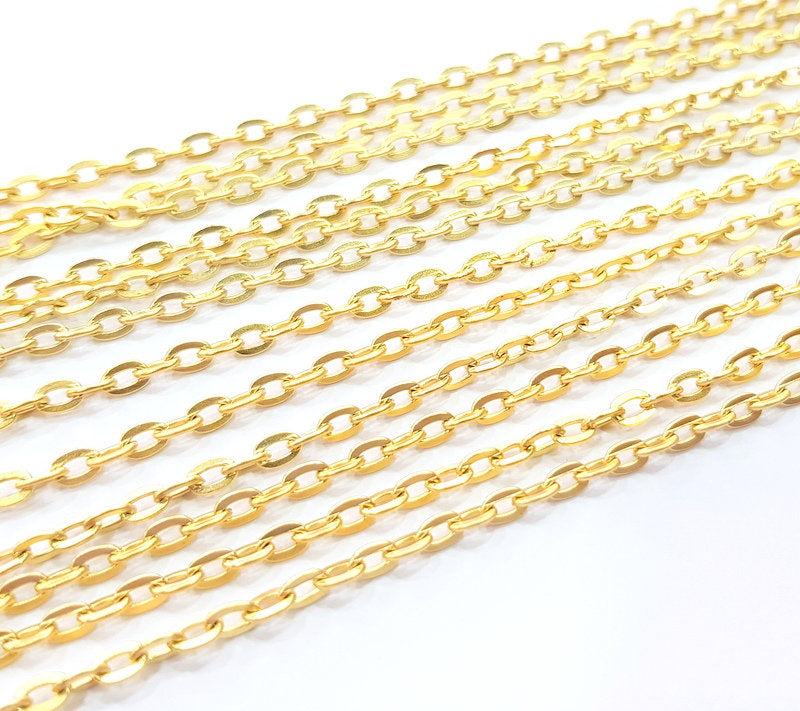 Gold Plated Cable Chain 1 Meter - 3.3 Feet  (4.5x3 mm)   G14665