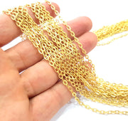 Gold Plated Cable Chain 1 Meter - 3.3 Feet  (4.5x3 mm)   G14665