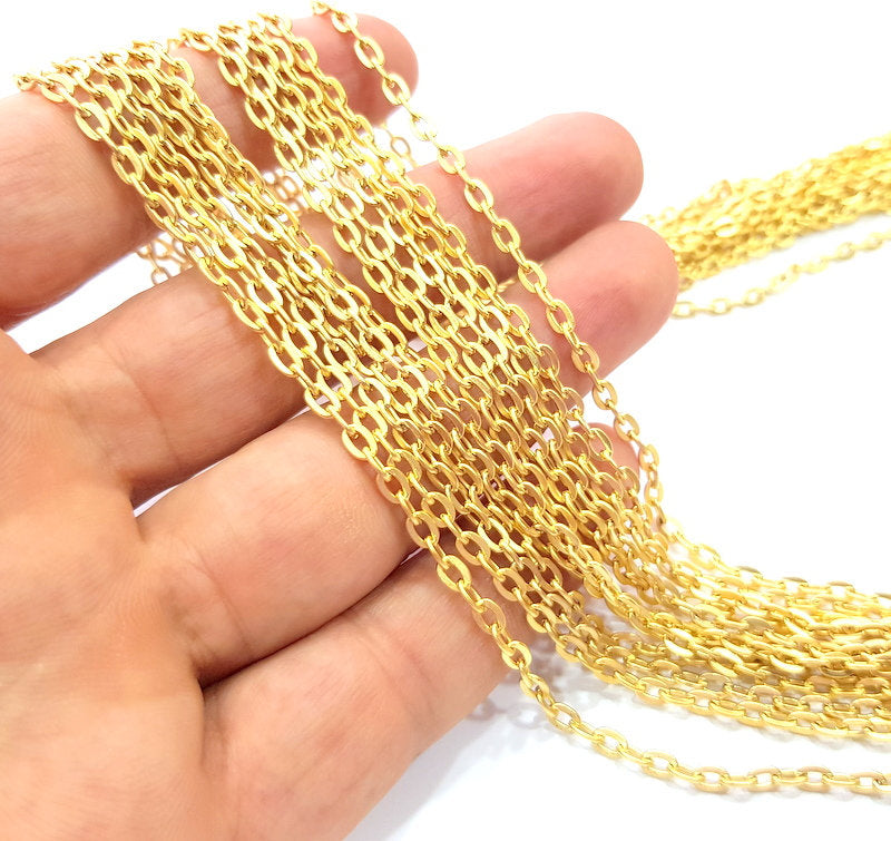 Gold Plated Cable Chain 1 Meter - 3.3 Feet  (4.5x3 mm)   G14665
