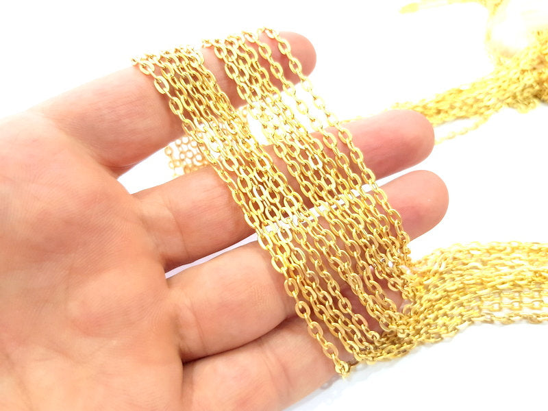 Gold Plated Cable Chain 1 Meter - 3.3 Feet  (4.5x3 mm)   G14665