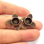 Earring Blank Base Settings Copper Resin Blank Cabochon Base inlay Blank Mountings Antique Copper Plated Brass (10mm blank) 1 Set  G14666
