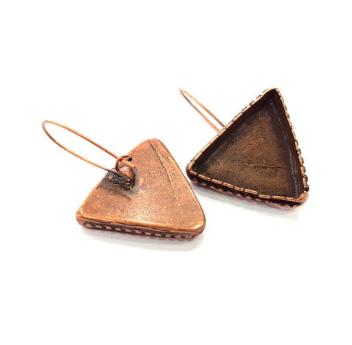 Earring Blank Base Settings Copper Resin Blank Cabochon Base inlay Blank Mountings Antique Copper Plated Brass (25x20mm blank) 1 Set  G14668