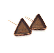 Earring Blank Base Settings Copper Resin Blank Cabochon Base inlay Blank Mountings Antique Copper Plated Brass (25x20mm blank) 1 Set  G14668