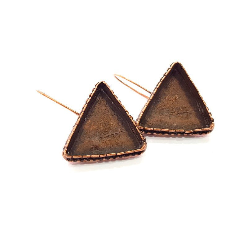 Earring Blank Base Settings Copper Resin Blank Cabochon Base inlay Blank Mountings Antique Copper Plated Brass (25x20mm blank) 1 Set  G14668