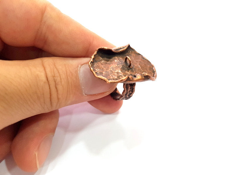Copper Ring Settings inlay Ring Blank Mosaic Ring Bezel Base Cabochon Mountings ( 16 mm blank) Antique Copper Plated Brass G15619