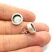 5 Pairs Earring Blank Base Settings Silver Resin Blank Cabochon Base inlay Blank Mountings Antique Silver Plated Metal (10mm blank)  G14673