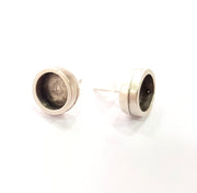Earring Blank Base Settings Silver Resin Blank Cabochon Base inlay Blank Mountings Antique Silver Plated Metal (10mm blank) 1 Set  G14673