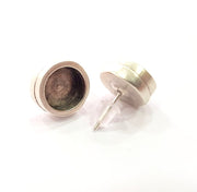 Earring Blank Base Settings Silver Resin Blank Cabochon Base inlay Blank Mountings Antique Silver Plated Metal (10mm blank) 1 Set  G14673