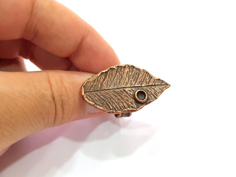 Copper Ring Settings inlay Ring Blank Mosaic Ring Bezel Base Cabochon Mountings ( 4 mm blank) Antique Copper Plated Brass G15613