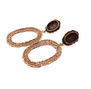 Earring Blank Base Settings Copper Resin Blank Cabochon Base inlay Blank Mountings Antique Copper Plated Brass (14x10mm blank) 1 Set  G14681