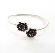 Silver Bracelet Blank Bangle Blank Cuff Blank Adjustable Bracelet inlay Blank Antique Silver Plated Brass (6mm Blanks) G14692