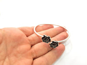 Silver Bracelet Blank Bangle Blank Cuff Blank Adjustable Bracelet inlay Blank Antique Silver Plated Brass (6mm Blanks) G14692