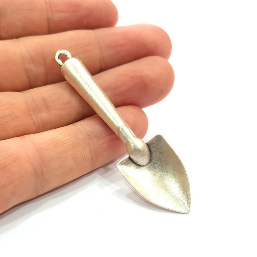 Shovel Pendant Silver Pendant Antique Silver Plated Metal (67x18mm) G14696