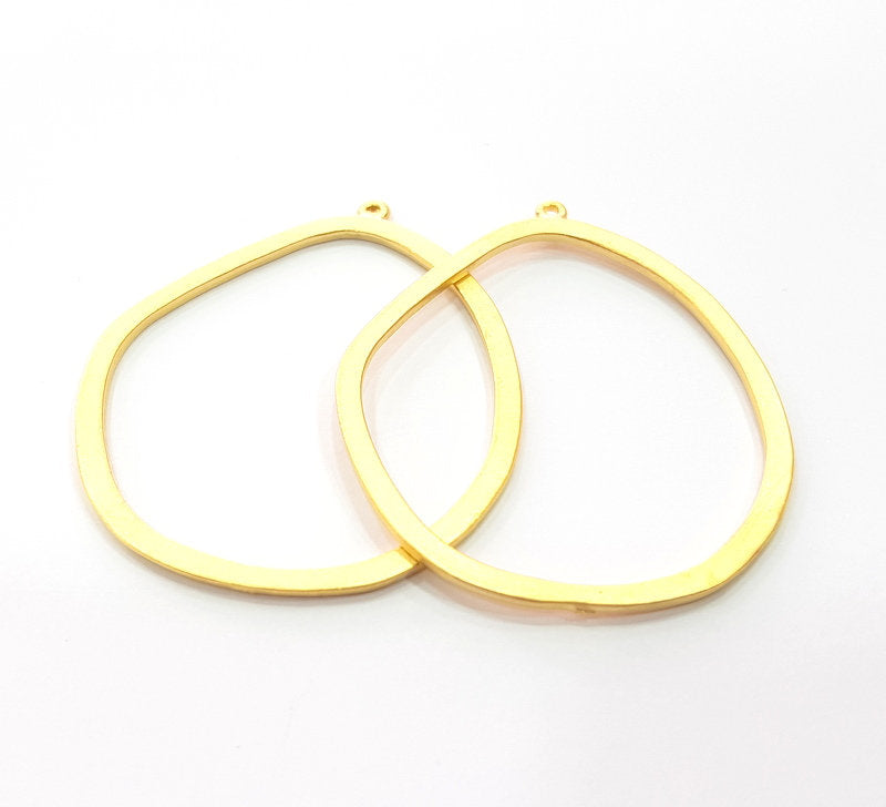 2 Gold Charm Gold Plated Metal (51x43mm)  G14697