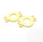 2 Circle Connector  Charm Gold Charms Gold Plated Metal (30x20mm)  G14702