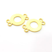 2 Circle Connector  Charm Gold Charms Gold Plated Metal (30x20mm)  G14702