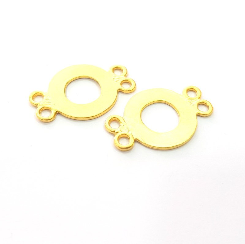 2 Circle Connector  Charm Gold Charms Gold Plated Metal (30x20mm)  G14702