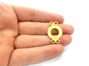 2 Circle Connector  Charm Gold Charms Gold Plated Metal (30x20mm)  G14702