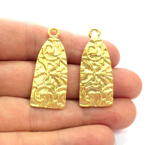 2 Gold Charms Gold Plated Metal (38x16mm)  G14708