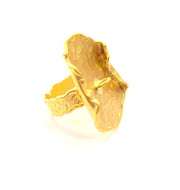 Gold Ring Settings Blank Mountings Adjustable Ring (16mm blank ) Gold Plated Brass G14716