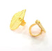 Gold Ring Settings Blank inlay Ring Mosaic Ring Bezel Base Cabochon Mountings Adjustable (4mm blank ) Gold Plated Brass G14719