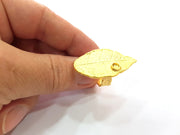 Gold Ring Settings Blank inlay Ring Mosaic Ring Bezel Base Cabochon Mountings Adjustable (4mm blank ) Gold Plated Brass G14719