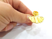 Gold Ring Settings Blank inlay Ring Mosaic Ring Bezel Base Cabochon Mountings Adjustable (10mm blank ) Gold Plated Brass G14724