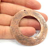 Copper Circle Pendant Antique Copper Charm Antique Copper Plated Metal (56mm) G16602