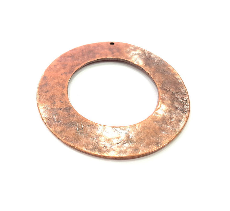 Copper Circle Pendant Antique Copper Charm Antique Copper Plated Metal (56mm) G16602