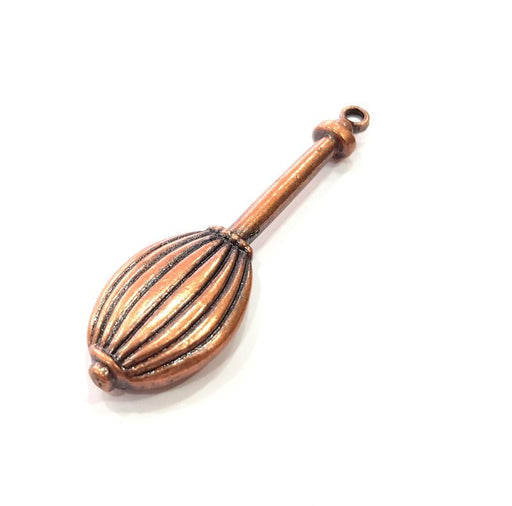 Copper Battle Knob Pendant Antique Copper Pendant Antique Copper Plated Metal ( 60x17 mm ) G14730