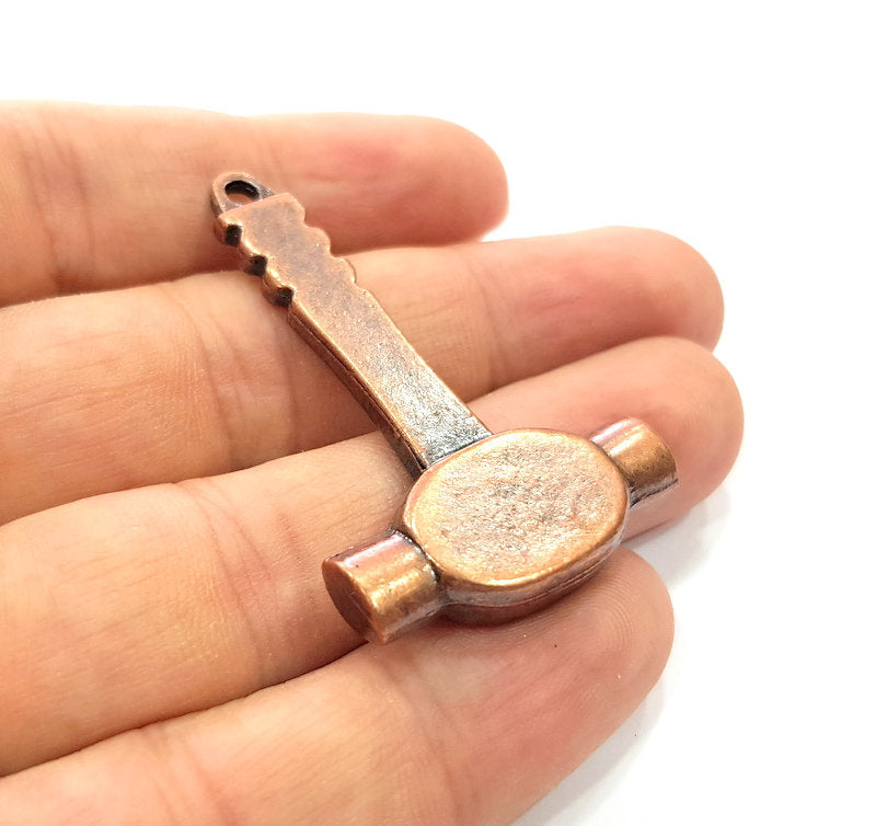 Copper War Hammer Pendant Antique Copper Pendant Antique Copper Plated Metal ( 52x32 mm ) G14731