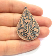 2 Copper Pendant Blank Mosaic Base inlay Blank Necklace Blank Resin Mountings Antique Copper Plated Metal (40x28 mm blank)  G14738