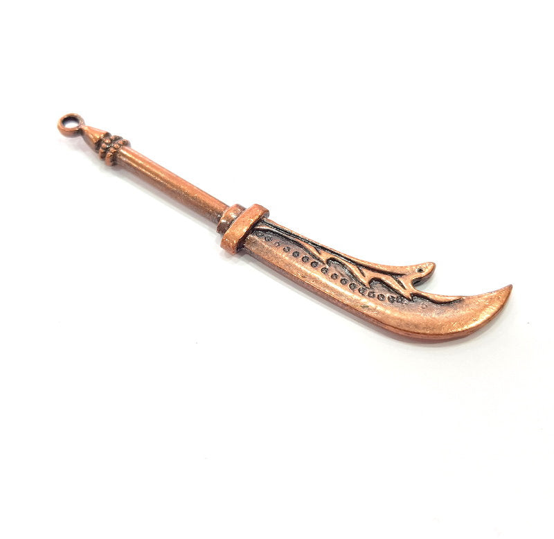 War Ax Pendant Antique Copper Pendant Antique Copper Plated Metal ( 81x13 mm ) G14739