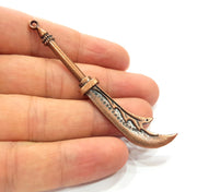 War Ax Pendant Antique Copper Pendant Antique Copper Plated Metal ( 81x13 mm ) G14739