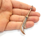 War Ax Pendant Antique Copper Pendant Antique Copper Plated Metal ( 81x13 mm ) G14739