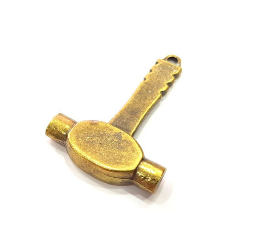 Hammer Pendant Antique Bronze Pendant Antique Bronze Plated Metal Pendant (50x32mm) G14740