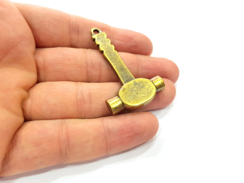 Hammer Pendant Antique Bronze Pendant Antique Bronze Plated Metal Pendant (50x32mm) G14740