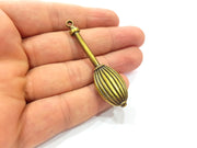 Battle Knob Pendant Antique Bronze Pendant Antique Bronze Plated Metal Pendant (60x17mm) G14741