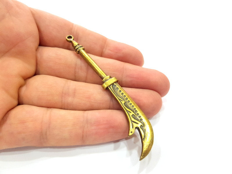 2 Battle Axe Pendant Antique Bronze Pendant Antique Bronze Plated Metal Pendant (80x14mm) G14742