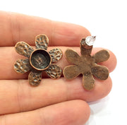 Earring Blank Base Settings Copper Resin Blank Cabochon Base inlay Blank Mountings Antique Copper Plated Brass (10mm blank) 1 Set  G14746
