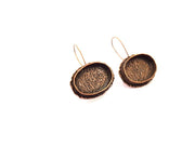 Earring Blank Base Settings Copper Resin Blank Cabochon Base inlay Blank Mountings Antique Copper Plated Brass (25x18mm blank) 1 Set  G14748
