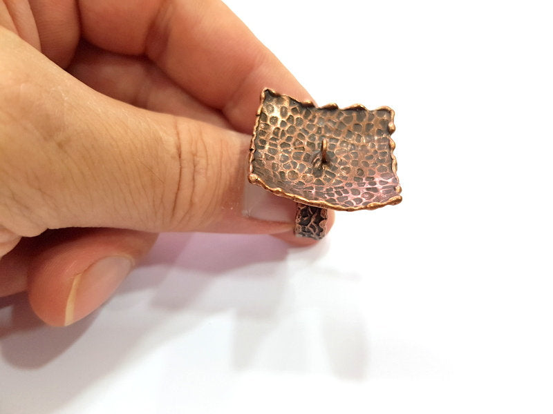 Copper Ring Settings Ring Blank Ring Mountings ( 28 mm blank) Antique Copper Plated Brass G14754